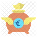 Bolsa De Dinero Yute Euro Euro Icono
