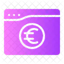 Euro Moeda Digital Moeda Ícone