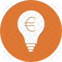 Euro Idea Bulb Business Concept Icon