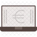 Euro Laptop Finance Payments Icon