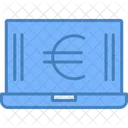 Euro Laptop Finance Payments Icon