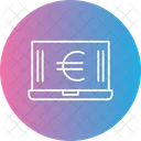 Euro Laptop Finance Payments Icon