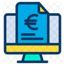 Monitor Euro Document Finance Document Icon