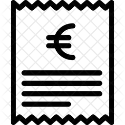 유로 영수증  아이콘