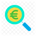 Magnifier Glass Euro Find Icon