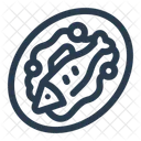 Wolfsbarsch Meeresfruchte Grill Symbol