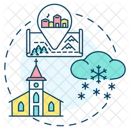 European winter village  Icon