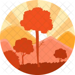 Evening mountain scene  Icon