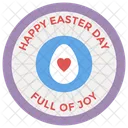 Event Badge Vector Happy Easter Badge Easter Emblem Icon