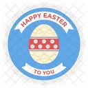 Event Badge Vector Happy Easter Badge Easter Emblem Icon