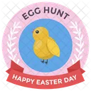 Event Badge Design Happy Easter Badge Easter Emblem Icon