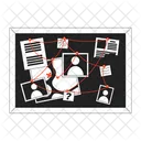 Investigation Board Red String Evidence Pinboard Icon