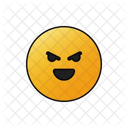 Evil Laugh Face Emoji Icon
