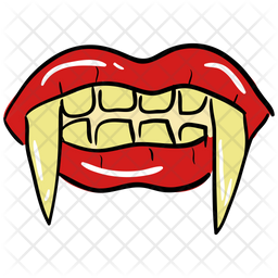 Evil Teeth Icon - Download in Colored Outline Style