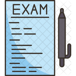 Exam Paper Icon - Download in Colored Outline Style