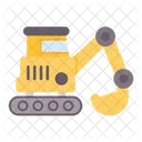 Construction Crane Bulldozer Icon