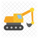 Construction Crane Bulldozer Icon