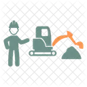 Excavator Construction Engineer Icon