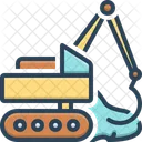 Earthmoving Excavator Digger Icon
