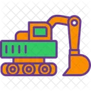 Excavator Bulldozer Construction Icon