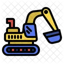 Excavator Vehicle Bulldozer Icon