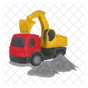 Excavator Truck Construction Vehicle Crane Icon