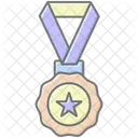 Excellence Medal Lineal Color Icon Icon