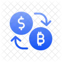 Exchange Dollar And Bitcoin Icon