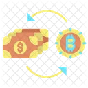 Exchange Money Bitcoin Exchange Money With Bitcoin Exchange Money Icon