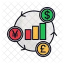 Exchange Rate Filled Line Icono