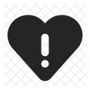 Exclamation Heart Check Cross Icon