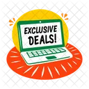 Exclusive Deals Laptop Ecommerce Icon