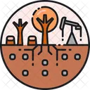 Exhaustion Of Land Resources Environment Deforestation Deforeatation Icon