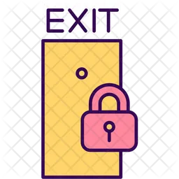 Exit door and padlock  Icon