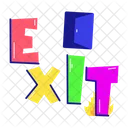 Exit Word Exit Letters Typographic Letter Icon