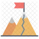 Expedition Mountain Flag Maountain Peak Icon