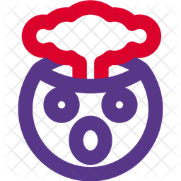 Exploding Head Emoji Icon - Download in Dualtone Style