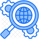 Exploration Magnifying Glass Globe Icon