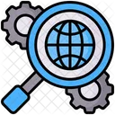 Exploration Magnifying Glass Globe Icon