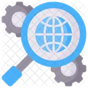 Exploration Magnifying Glass Globe Icon