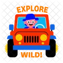 Explore Wild Jeep Vehicle Icon