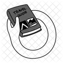 Black Monochrome Reading Travel Guide Book Illustration Exploring Travel Tips Studying Guidebook Icon