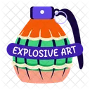 Explosive Art Grenade Bomb Graffiti Icon