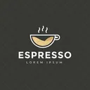 Logotipo De Espresso Cafe Caliente Logotipo De Espresso Icono