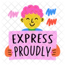 Express Proudly Self Expression Authenticity Icon