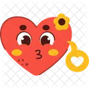 Coeur Amour Visage Icône