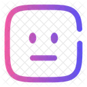 Expressionless Square Smiley Face Icon