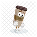 Mascotte Du Logo Expresso Pose Triste Icône