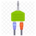 Extensao De 2 Pinos Conector Conector De Som Ícone