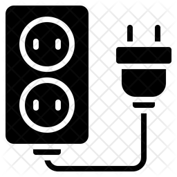 Extension Cord Icon - Download in Glyph Style